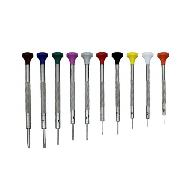 Bergeon 30081-AC10 Mini Watchmakers Stainless Steel Screwdriver Set with Case