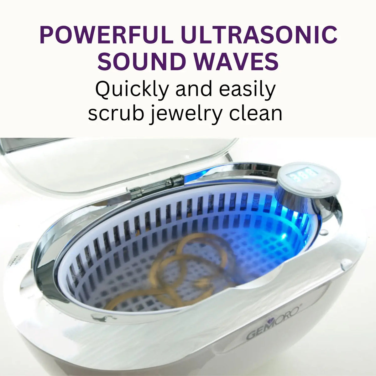 GEMORO LuxeSpa Personal Ultrasonic Jewelry & Eyeglass Cleaner