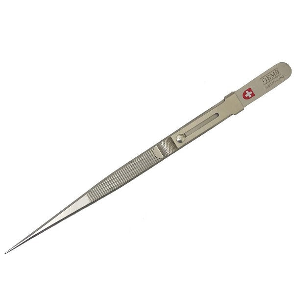 Diamond Tweezers-Locking w/Groove-Swiss Made