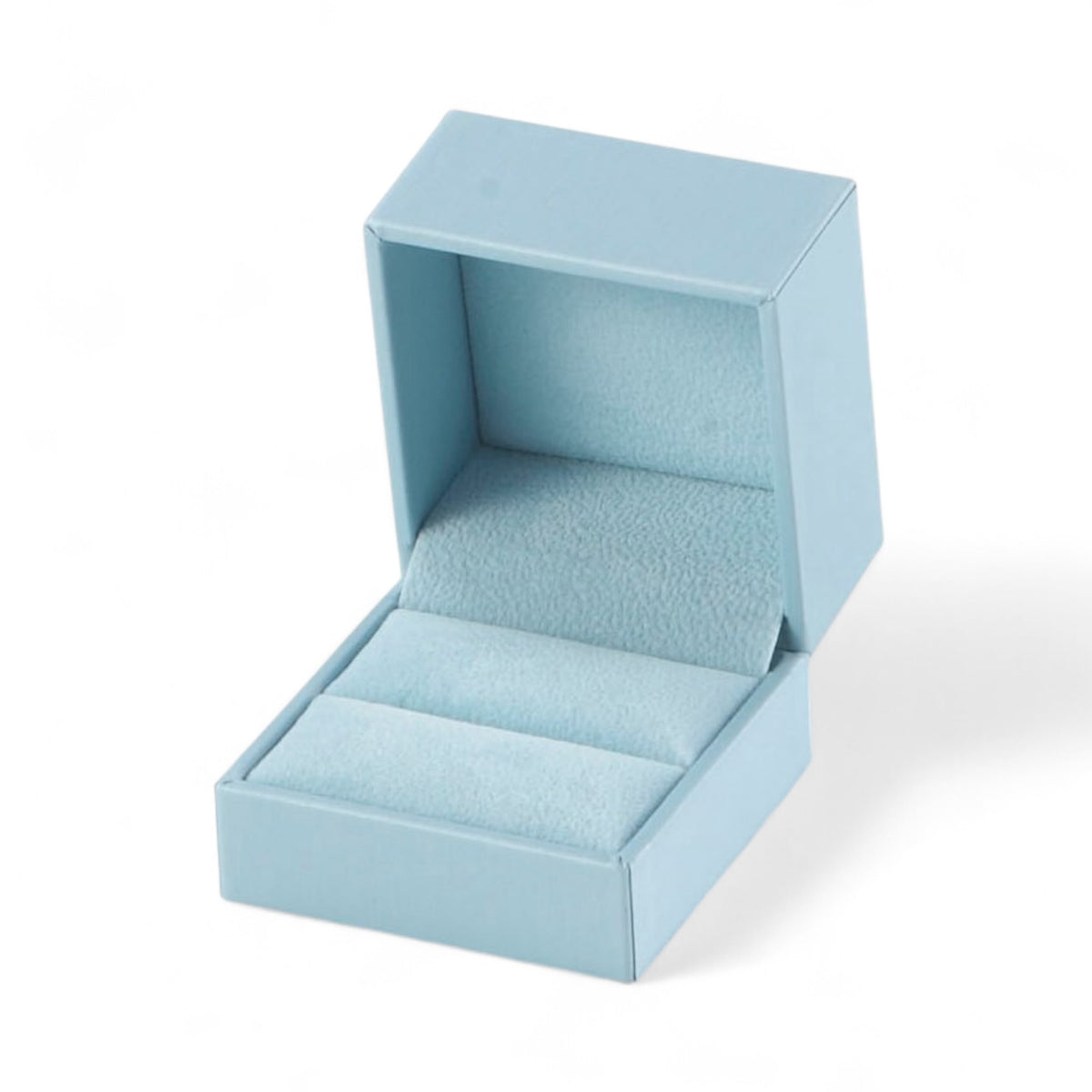 Light Blue Leatherette Ring Slit Box