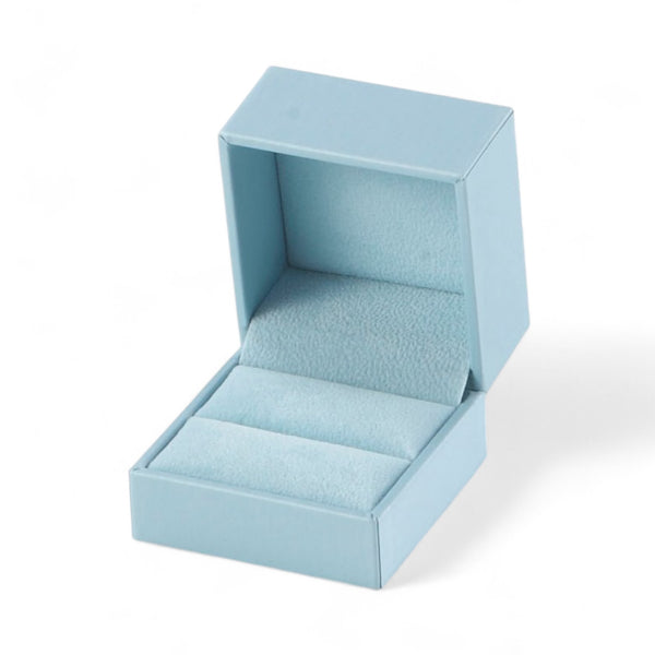 Light Blue Leatherette Ring Slit Box