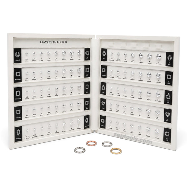 Premium Diamond Selector - Visual Diamond Size-10 Shape Kit.