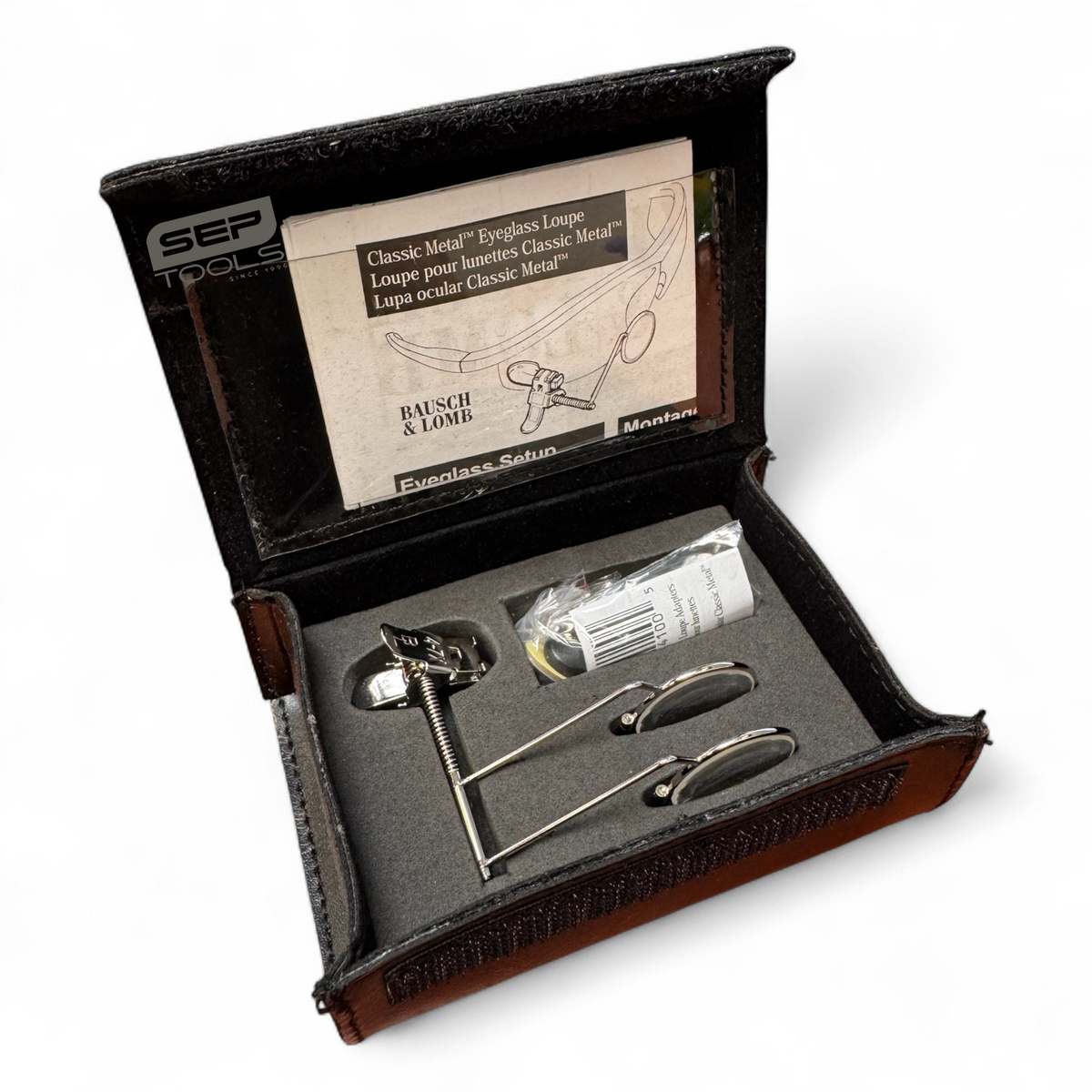 Bausch & Lomb Classic Metal Eyeglass Loupe w/Storage Case 4-7x