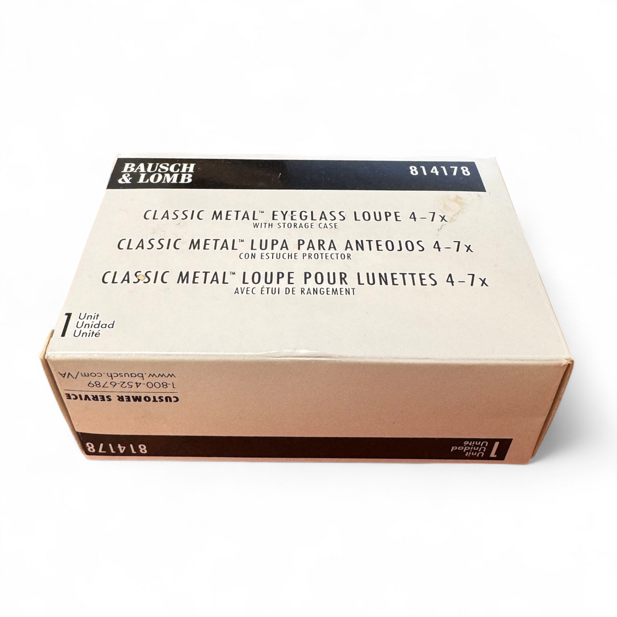 Bausch & Lomb Classic Metal Eyeglass Loupe w/Storage Case 4-7x