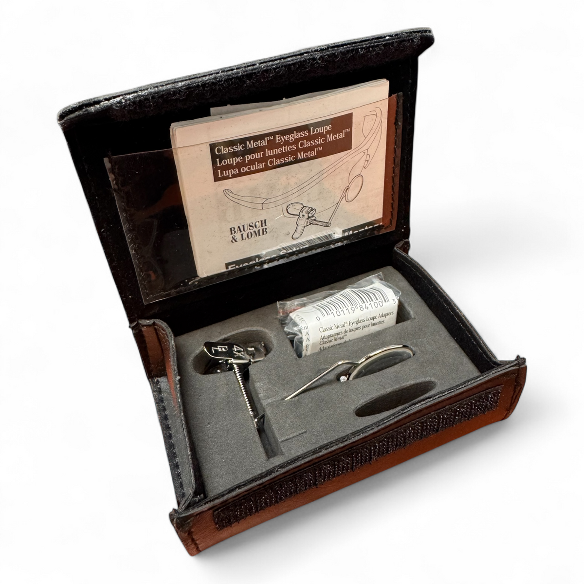 Bausch & Lomb Classic Metal Eyeglass Loupe w/Storage Case 4x