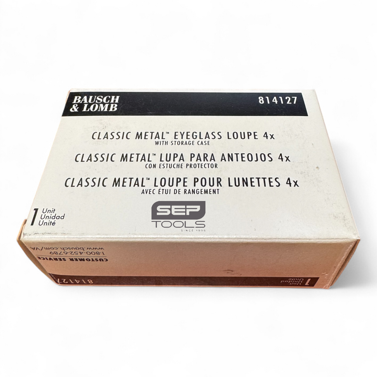 Bausch & Lomb Classic Metal Eyeglass Loupe w/Storage Case 4x