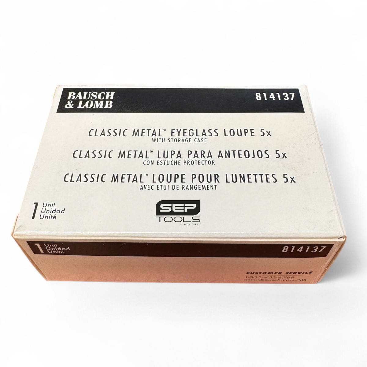 Bausch & Lomb Classic Metal Eyeglass Loupe w/Storage Case 5x