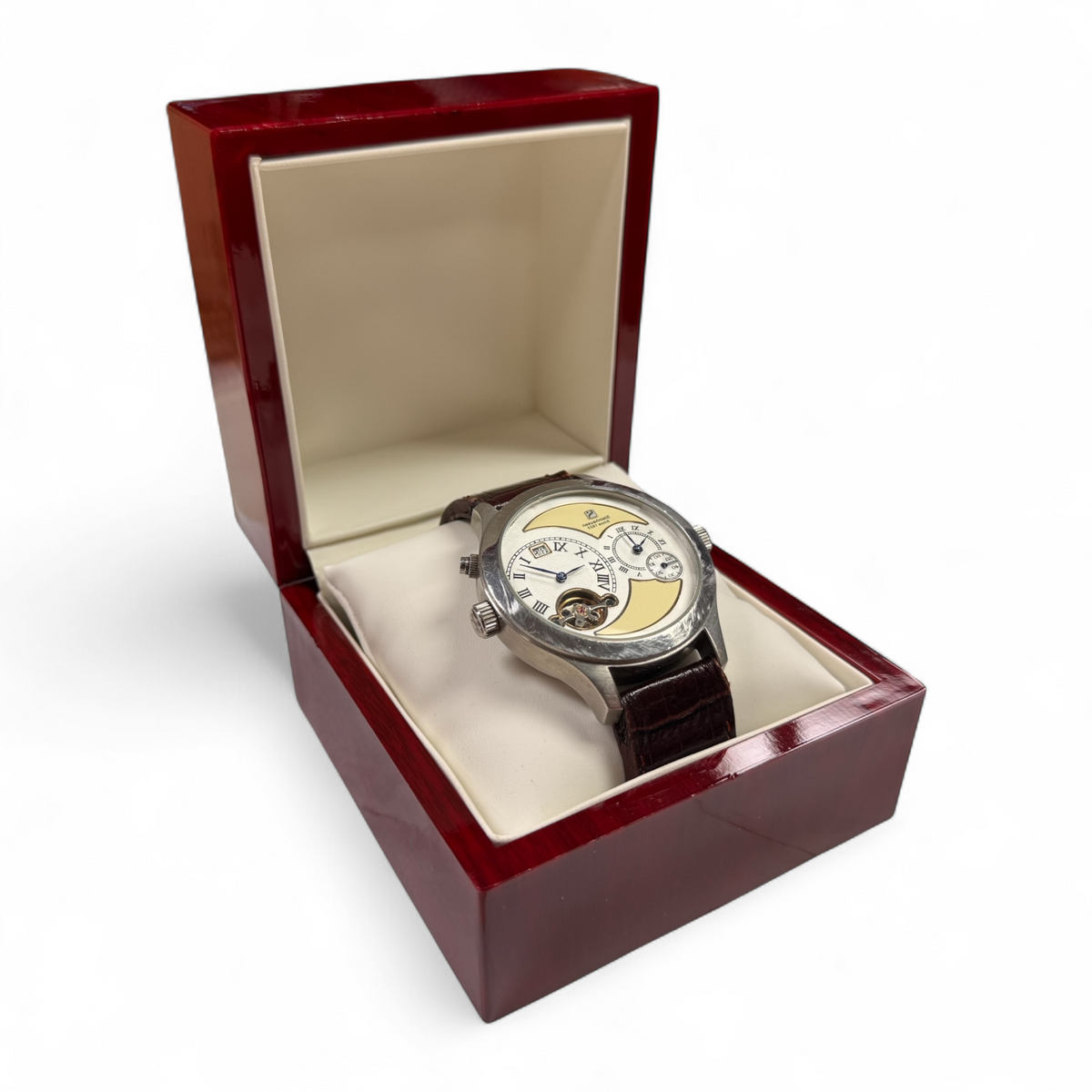 Rosewood Bangle/Watch Box- 3 7/8"x3 7/8"x3 1/8""