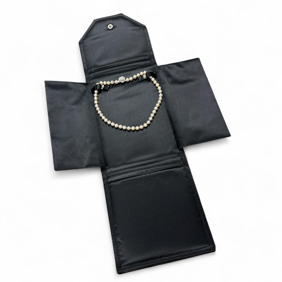 Black Large Leatherette Pearl Folder