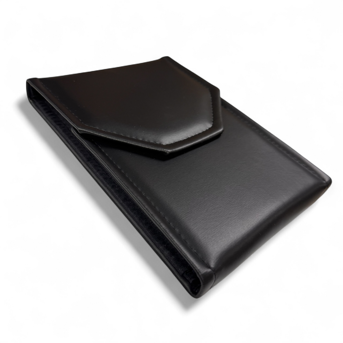 Black Large Leatherette Pearl Folder w/White Interior