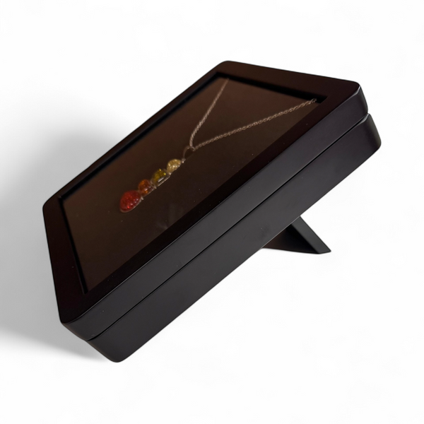 Premium XL Deluxe Wooden Diamond Display Box with Built-in Stand