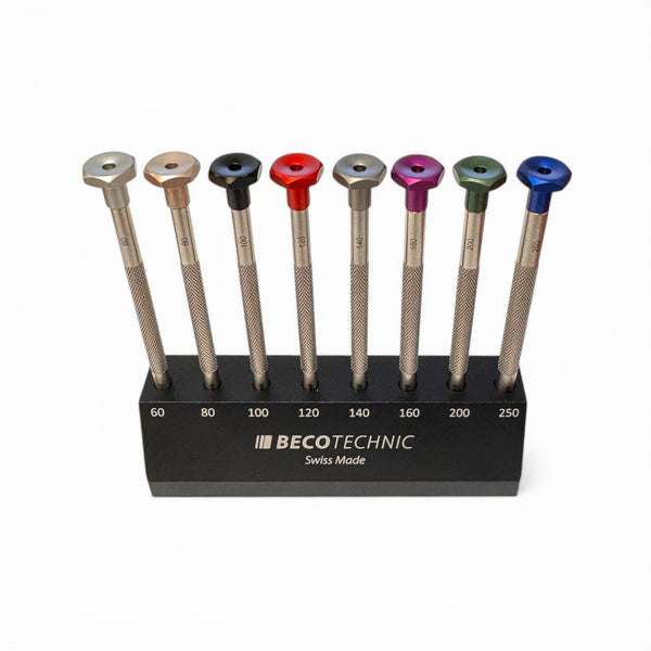 Beco Striaght Base w/ 8 Screwdrivers, Standard Taper, Ø 0,6 - 2,5 mm