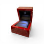 Rosewood Lighted Ring Box - Black Insert w/LED