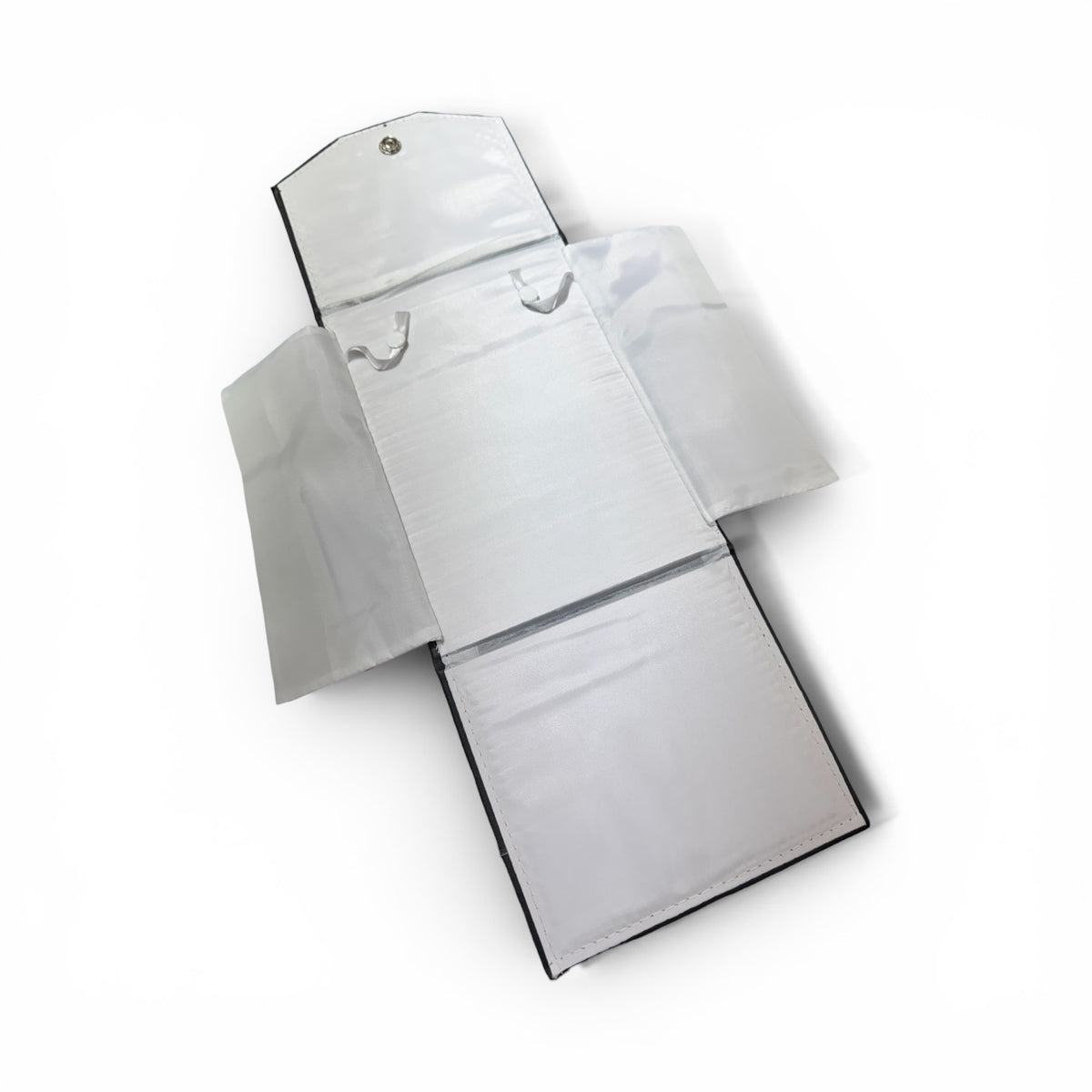 Black Large Leatherette Pearl Folder w/White Interior