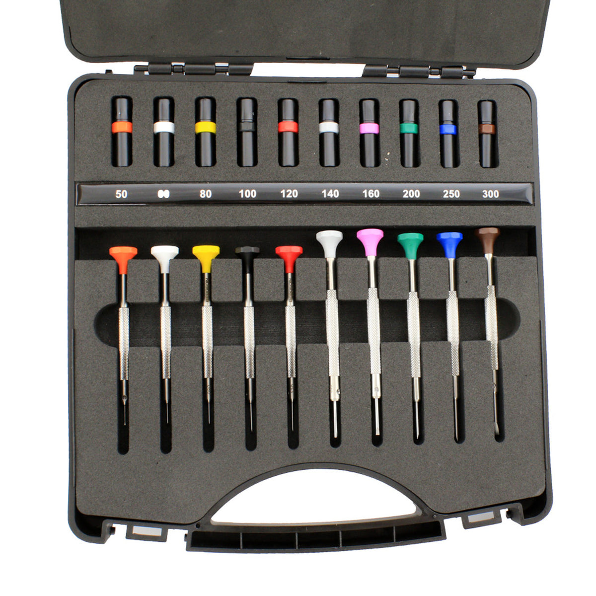 Bergeon 30081-AM10 Mini Watchmakers Stainless Steel Screwdriver Set with Hard Case