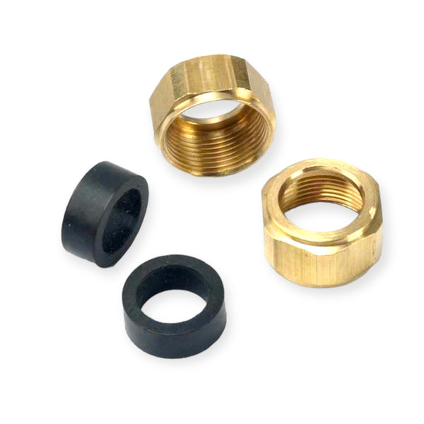 Steamaster HPJ-2S Sight Glass Rubber Gasket (Seal) Kit with Brass Nut-Set of (2) Each