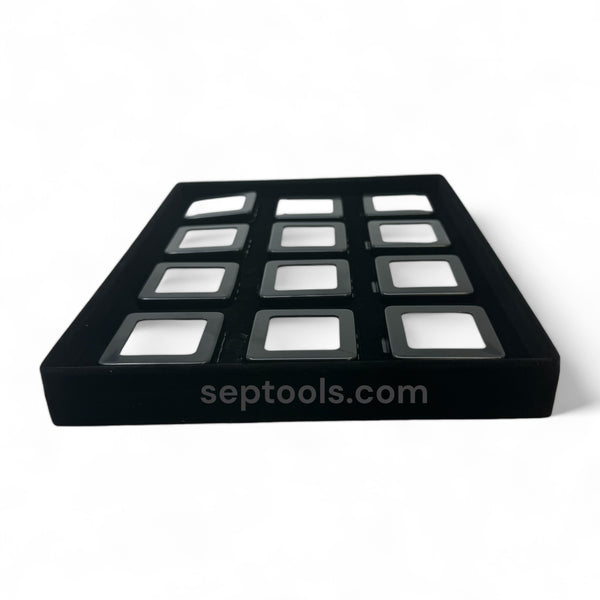 Deluxe Self-Locking Gem Display Box Set of 12 - Black
