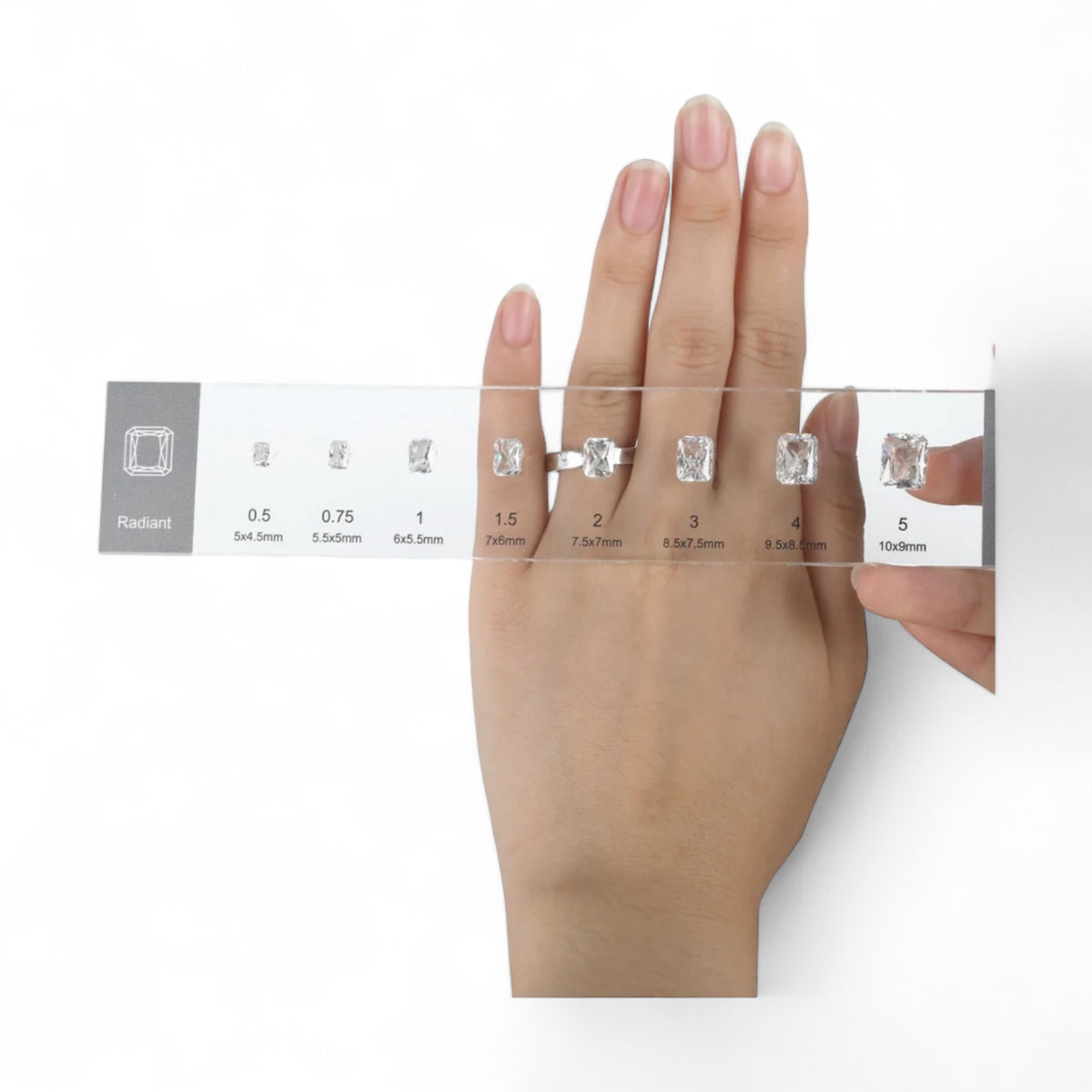 Premium Diamond Selector - Visual Diamond Size-10 Shape Kit.