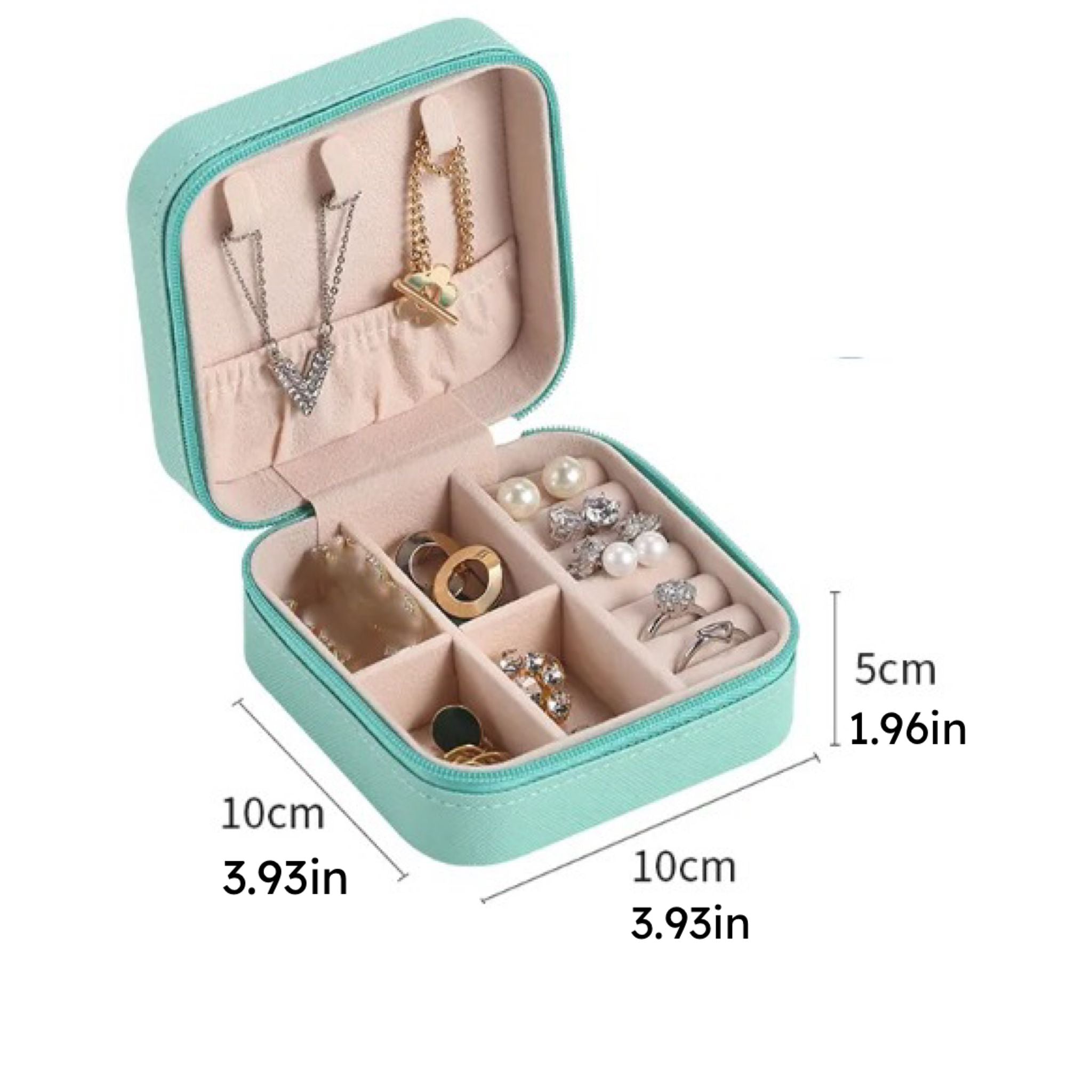 Small Jewelry Box, Mini Jewelry Organizer Tiffany Blue (Green
