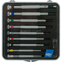 Beco® 9 screwdrivers, 0,6 - 3,0 mm, plastic box, with spare blades