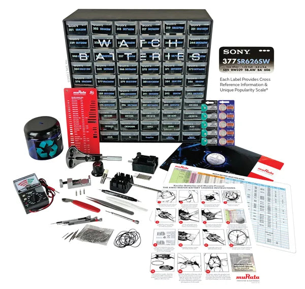 Murata Watch Battery 2024 Starter Kit 225 Assorted Batteries & Watch Repair Tools